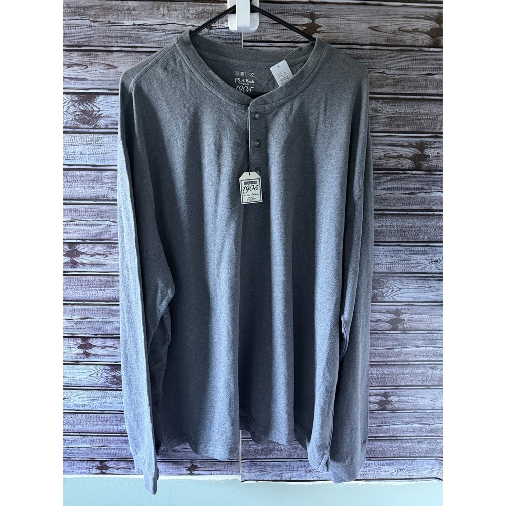 Jos. A. Bank 1905 Men's Long-Sleeved Henley Shirt Size 2X Gray